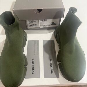 Balenciaga Dark Khaki Speed Sneakers